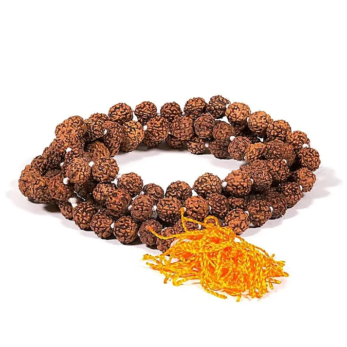 Mala Rudraksha 108 kralen met oranje kwast