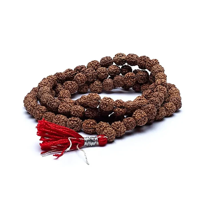 Mala Rudraksha 108 kralen met rode kwast