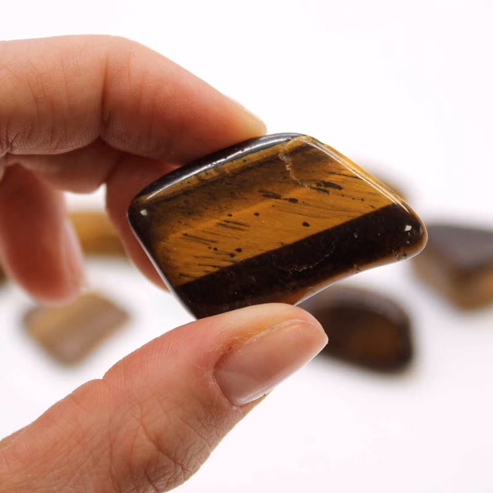 Gepolijste Gouden Tijgeroog Steen - Groot - 1 stuk miniatuur 2